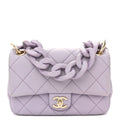 Caviar Quilted Funky Match Mini Flap Light Purple