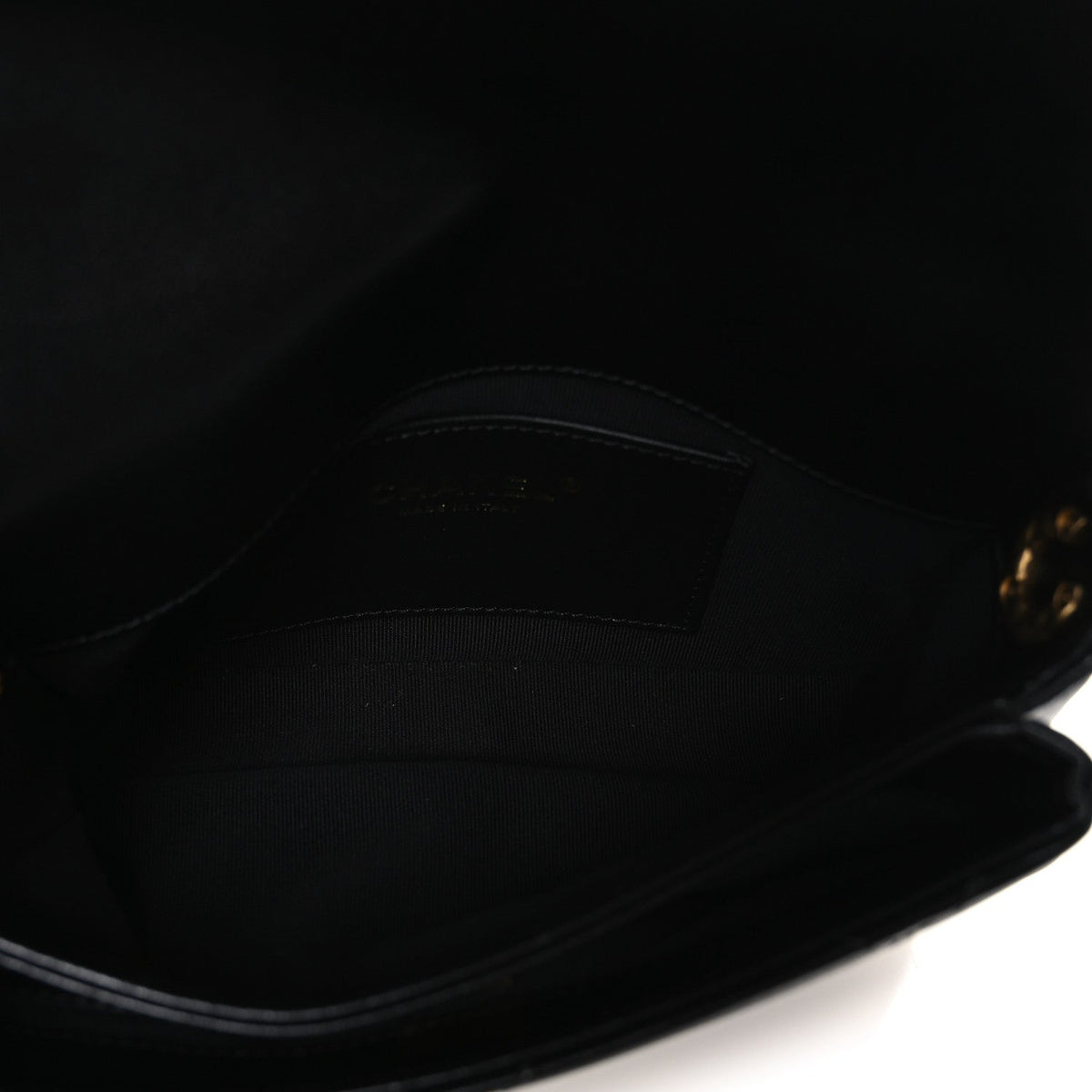 Lambskin Quilted Enamel Chain Logo Mini Flap Black