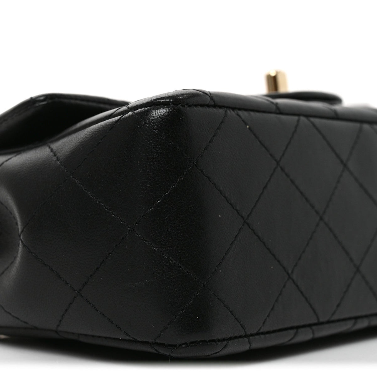 Lambskin Quilted Mini Coco Charms Rectangular Flap Black
