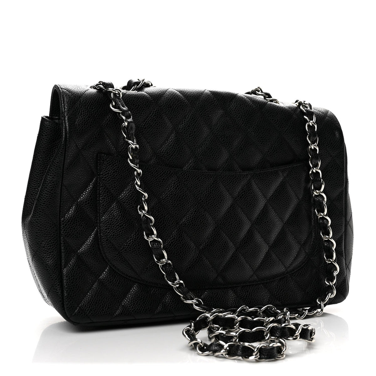 Caviar Quilted Jumbo Single Flap Black