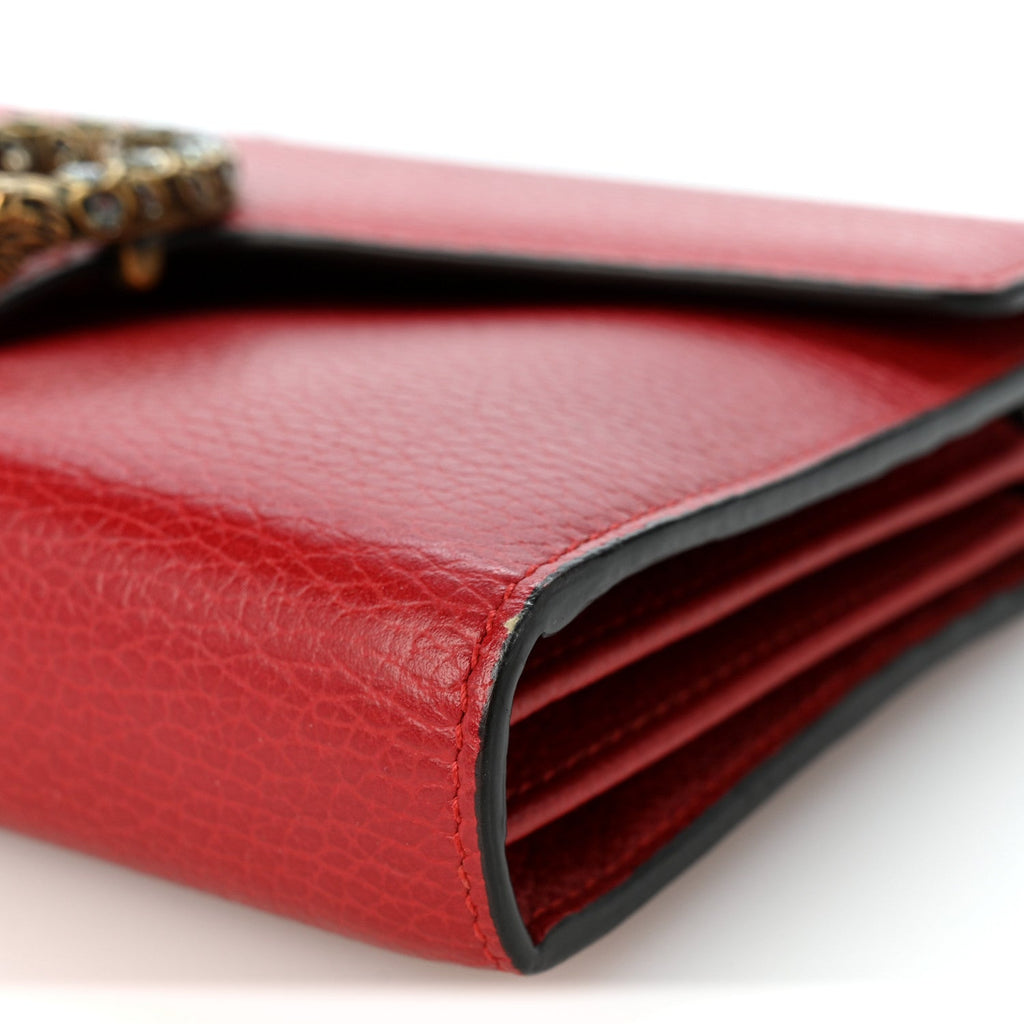 Calfskin Mini Dionysus Chain Wallet Hibiscus Red