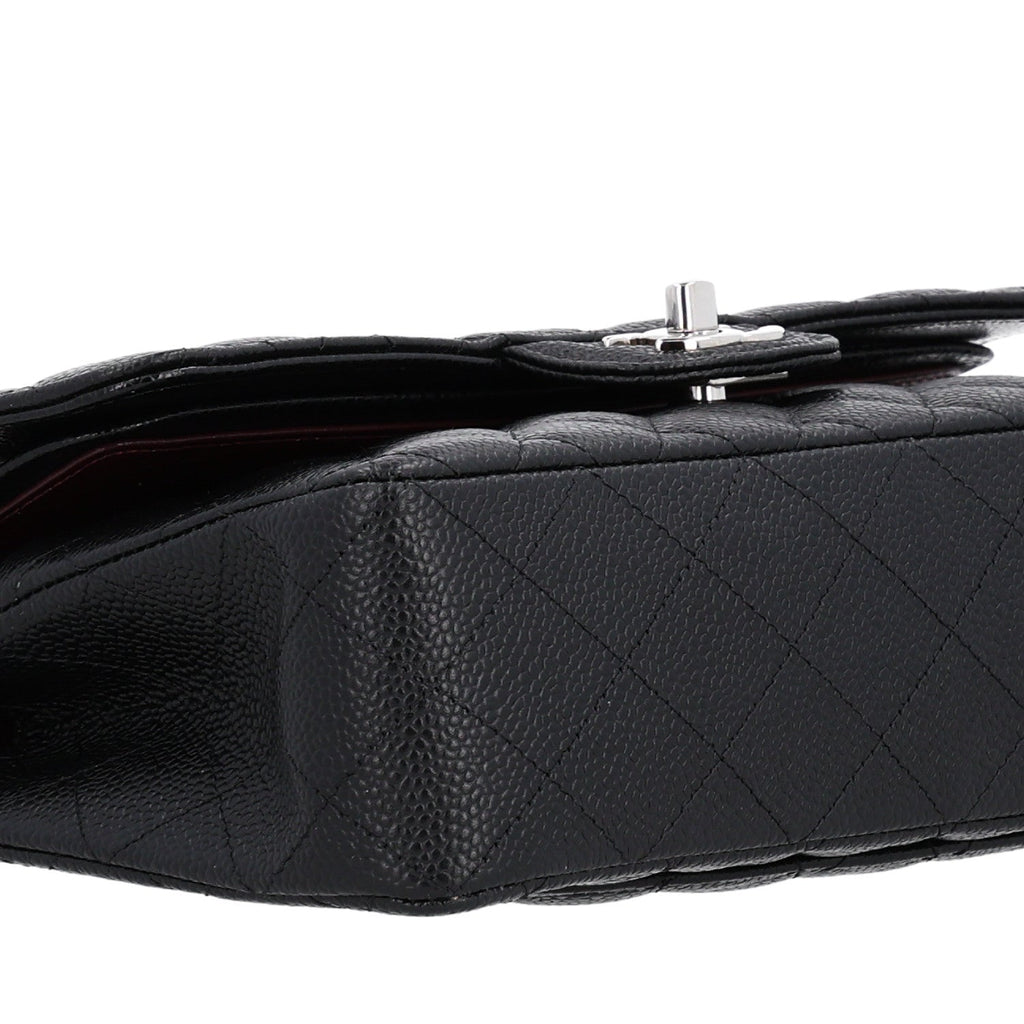 Caviar Quilted Small Double Flap Black