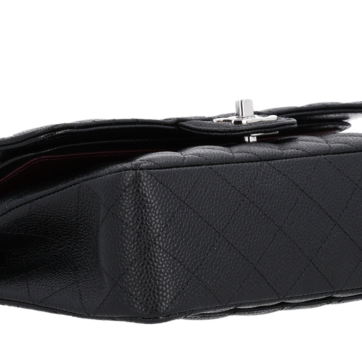 Caviar Quilted Small Double Flap Black
