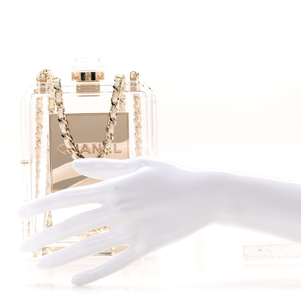 Transluscent Plexiglass Perfume Bottle Clutch