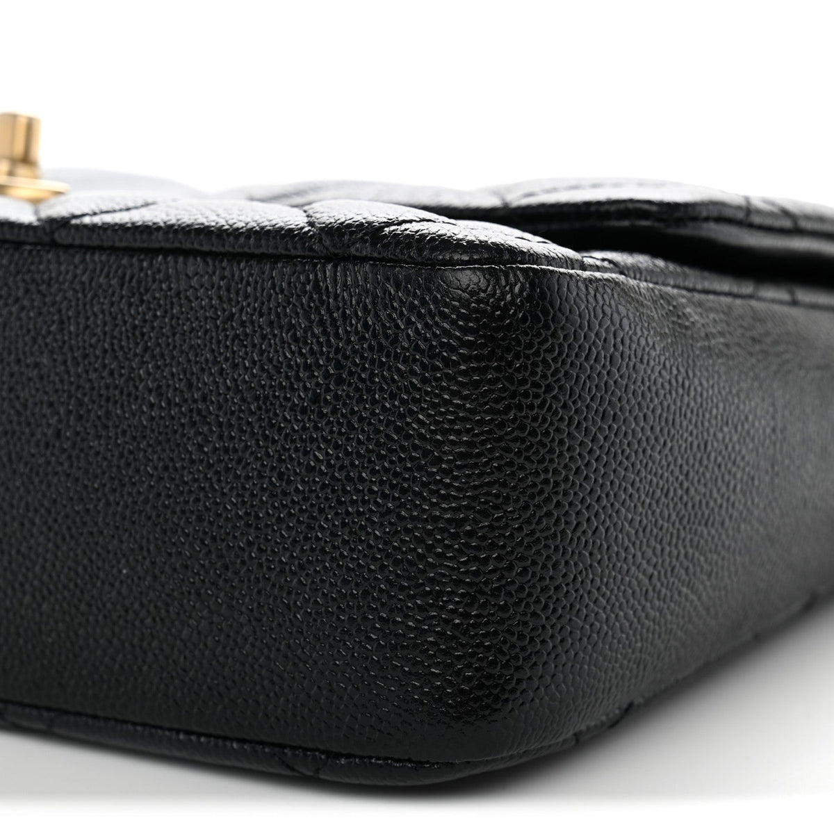 Shiny Caviar Quilted Large Chain Melody Flap Black