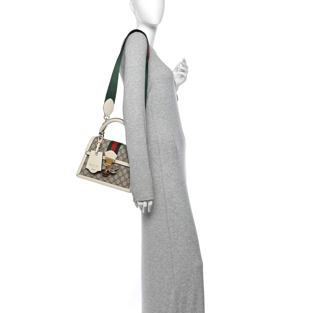 GG Supreme Monogram Small Queen Margaret Top Handle Bag White