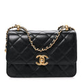 Calfskin Quilted Mini Perfect Fit Flap Black Black Black