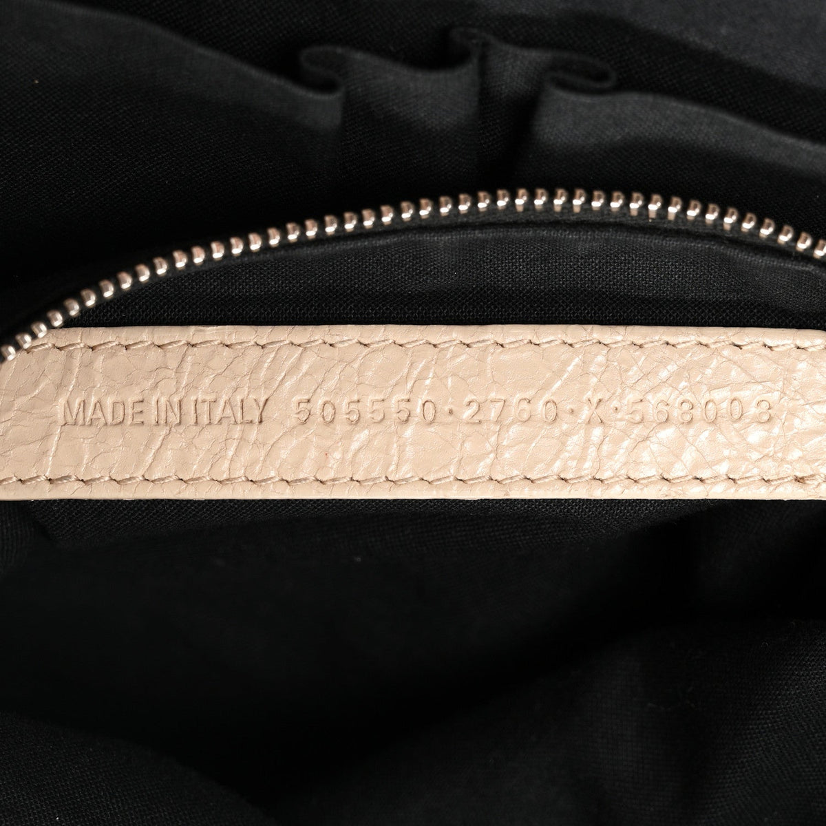 Agneau Classic Silver Hardware City Logo Strap Light Beige Black