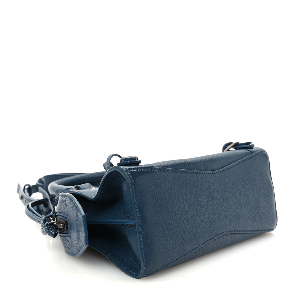 Grained Calfskin Neo Classic Silver Hardware Mini City Petrol Blue