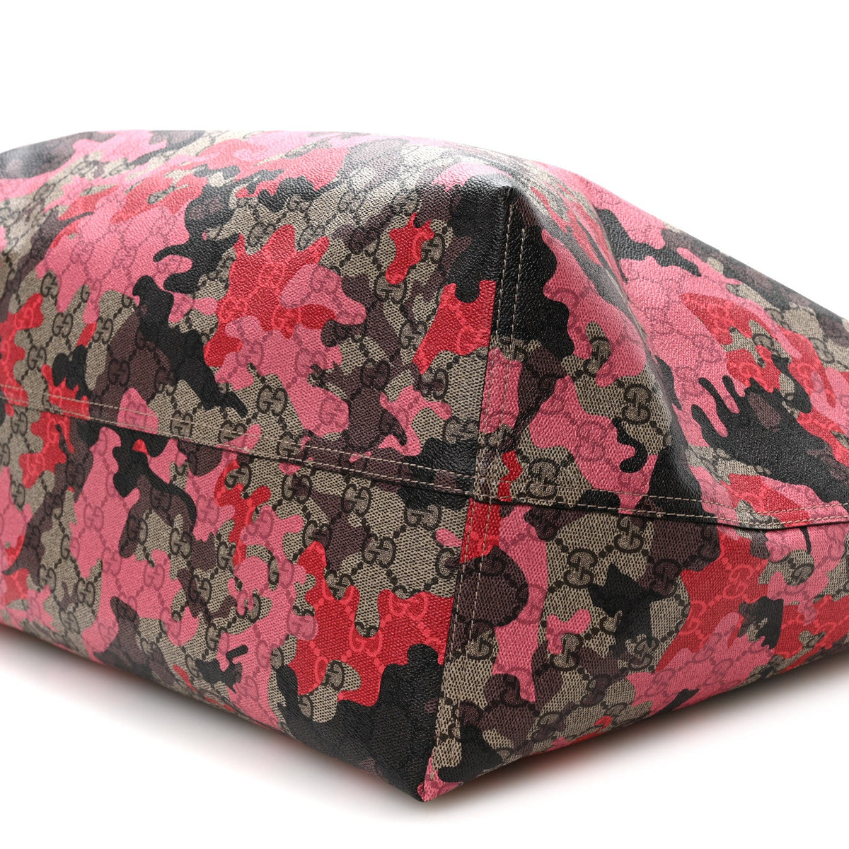 GG Supreme Monogram Camouflage Tote  Pink Red