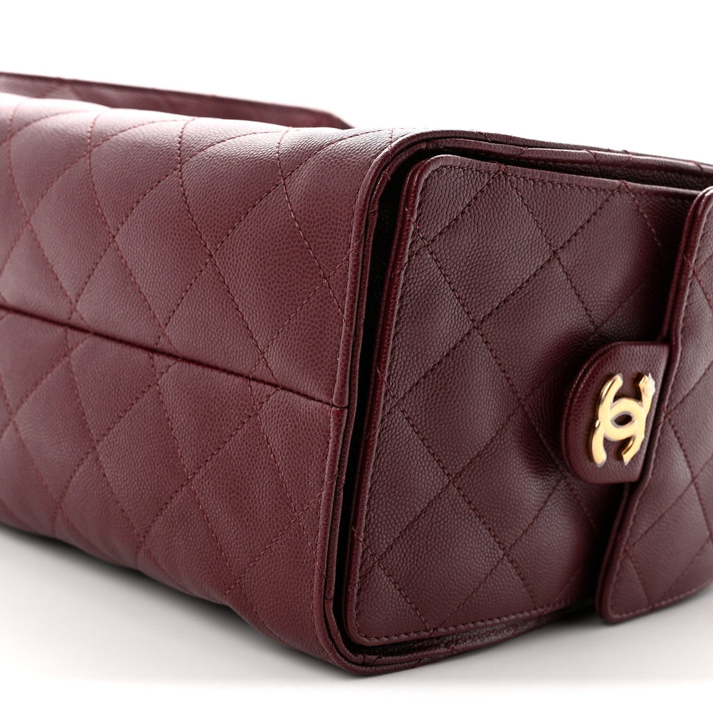 Caviar Quilted Small Chanel 25 Handbag Burgundy