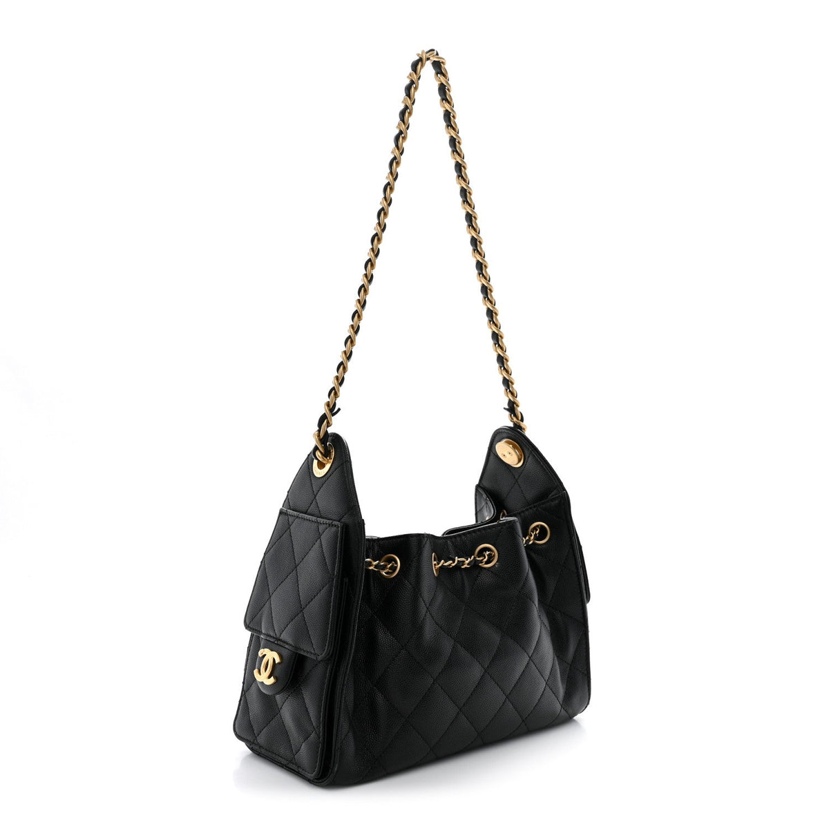 Caviar Quilted Mini Chanel 25 Handbag Black