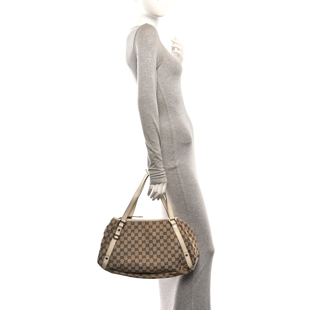 Monogram Medium Abbey Shoulder Bag Off White