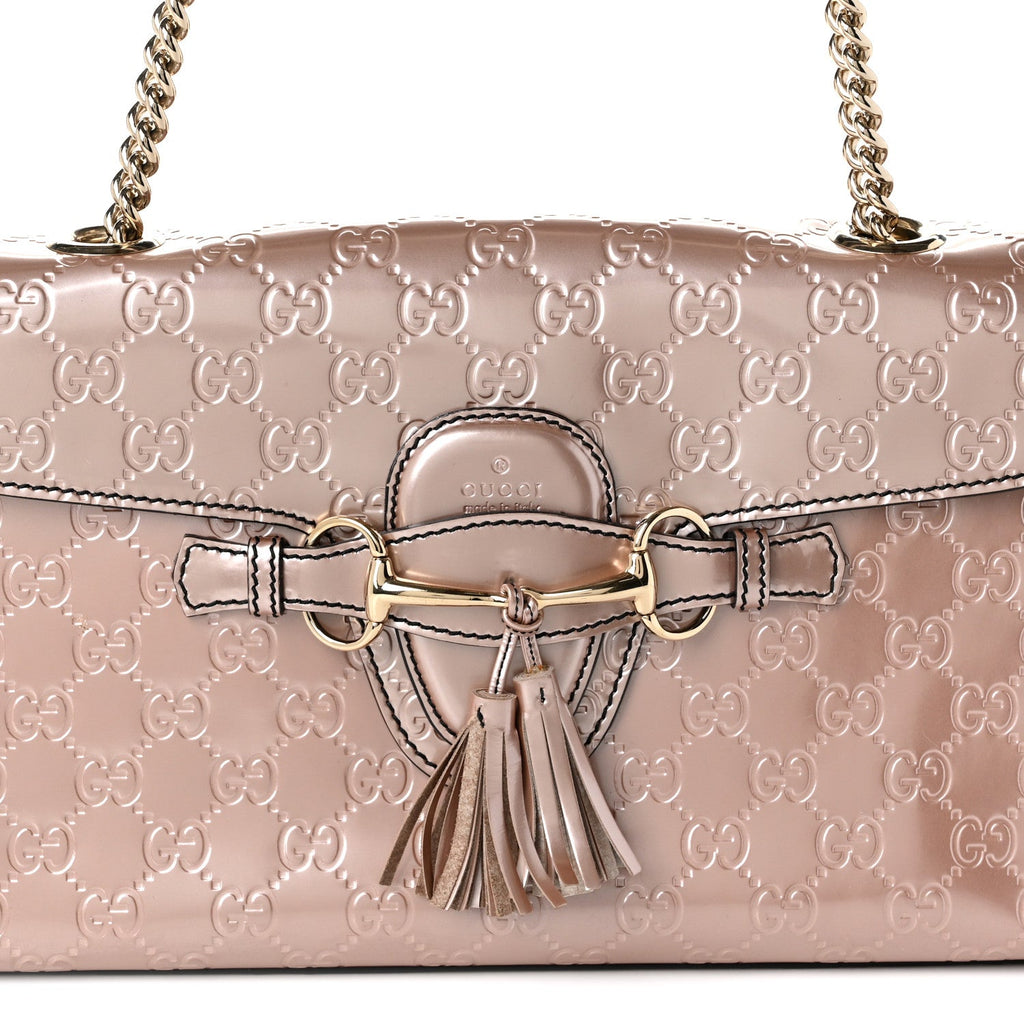 Shine Guccissima Medium Emily Chain Shoulder Bag Dark Cipria