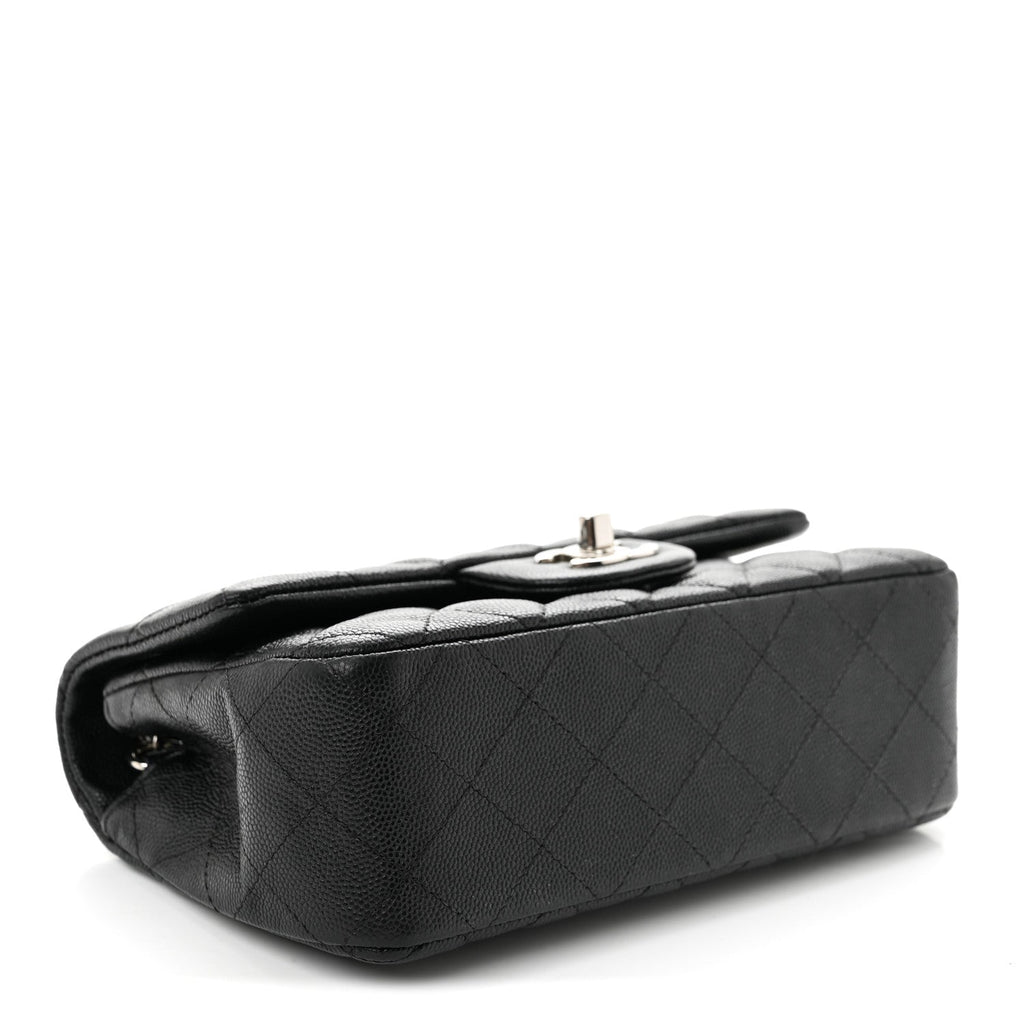 Caviar Quilted Mini Rectangular Flap Black