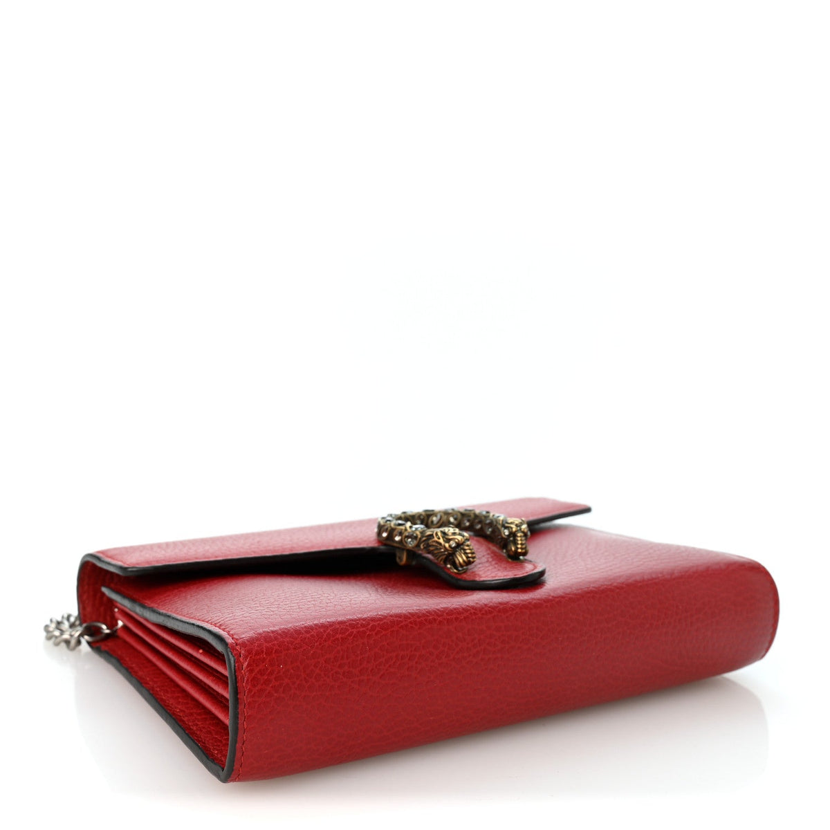 Calfskin Mini Dionysus Chain Wallet Hibiscus Red