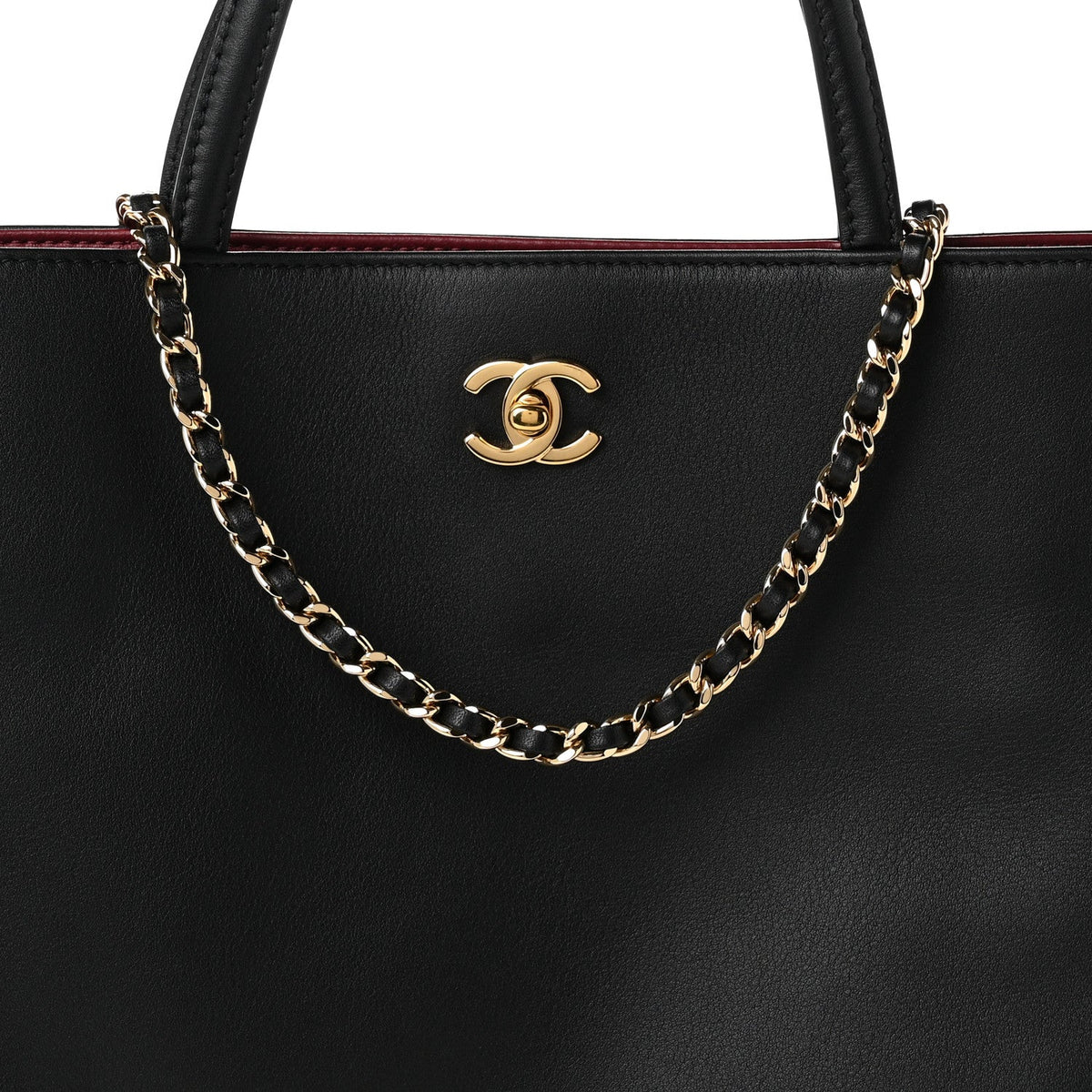 Calfskin Small Shopping Bag Black