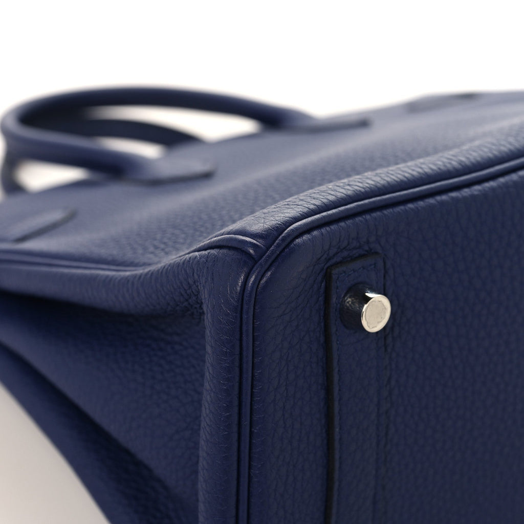 Togo Swift Officier Birkin 25 Bleu Encre Bordeaux