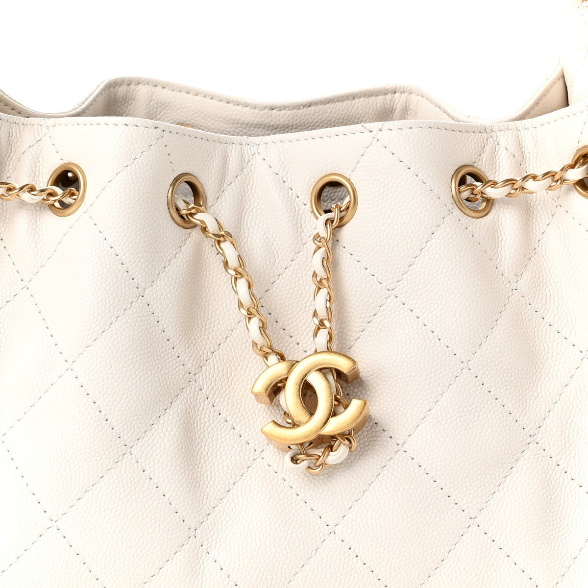 Caviar Quilted Mini Chanel 25 Handbag White