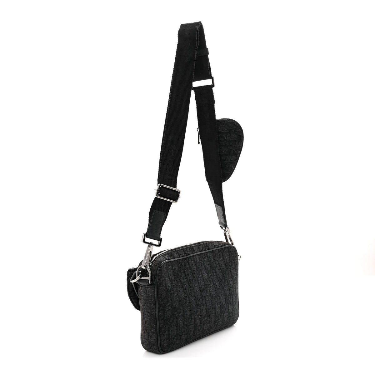 Oblique Saddle Triple Pouch Black