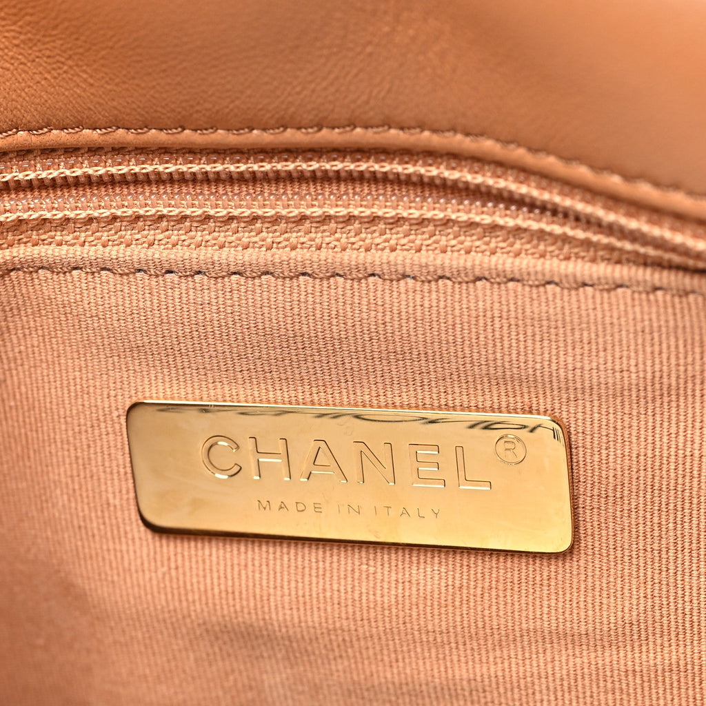 Lambskin Quilted Medium Chanel 19 Flap Brown