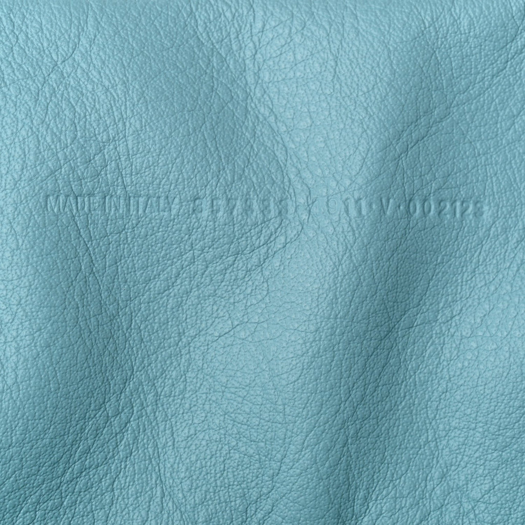 Supple Calfskin Papier Mini A4 Zip Around Tote Bleu Caraibes